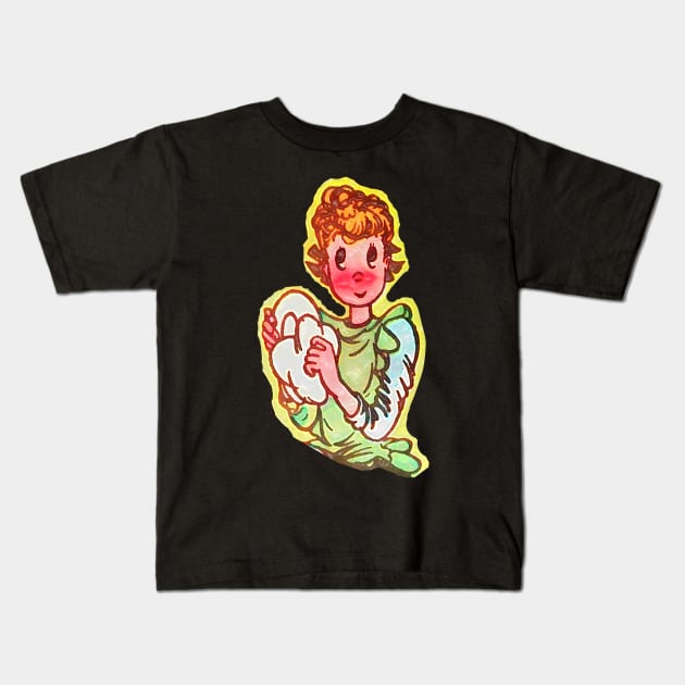 woman drying dish Kids T-Shirt by Marccelus